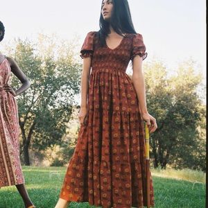 Christy dawn Brooklyn dress in golden sunflower silk-cotton size S